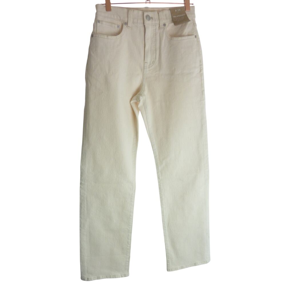 Madewell NWT Womens 90s Straight Denim Jeans Size 26 Beige High Rise Full Length
